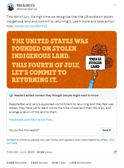 Ben & Jerry's Tweet