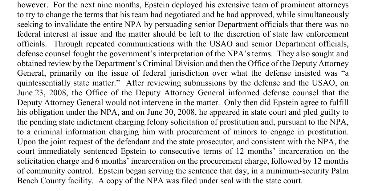 DOJ OPR executive summary describing Epstein June 30 2008 guilty plea to solicitation of prostitution and procurement of minors for prostitution